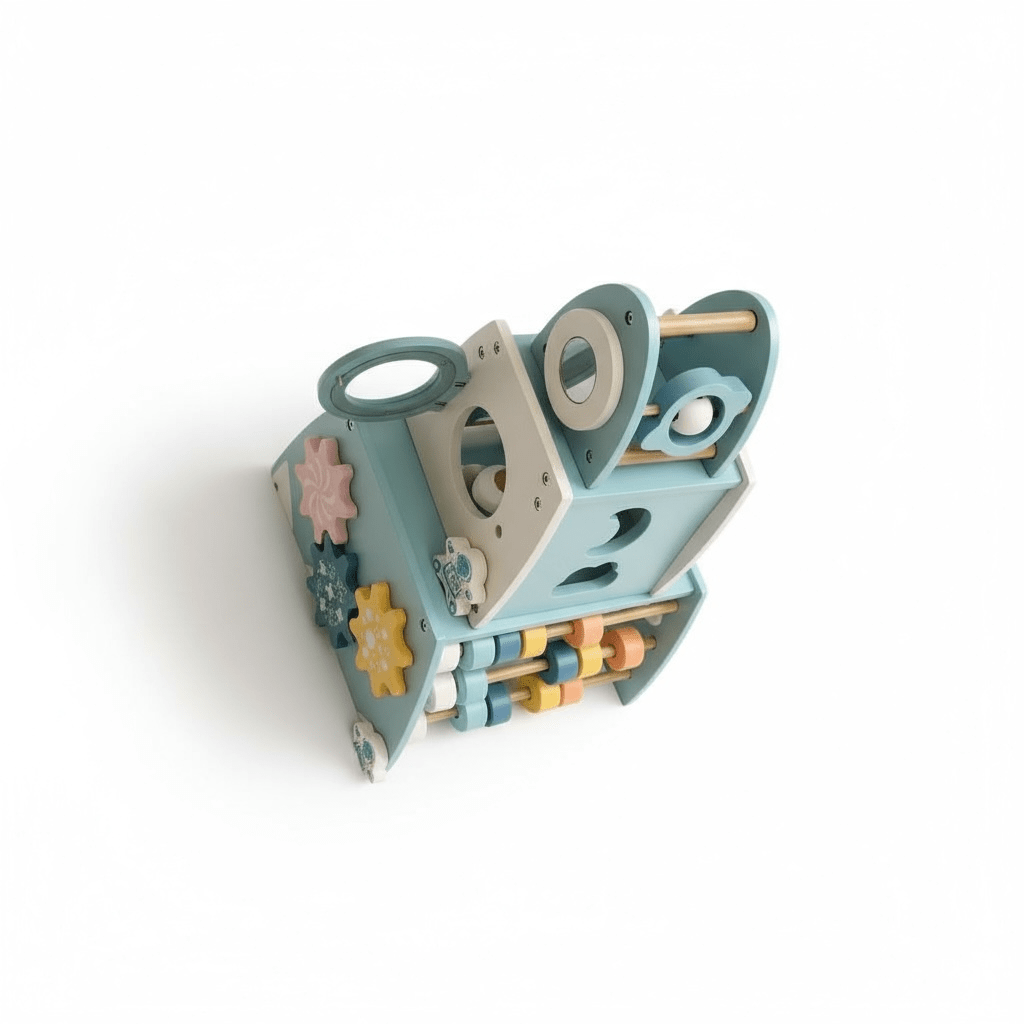 Wooden Rocket Tower Activity Toy