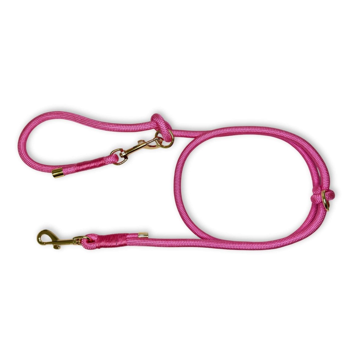 Pink 5ft Rope Lead with Gold Hardware