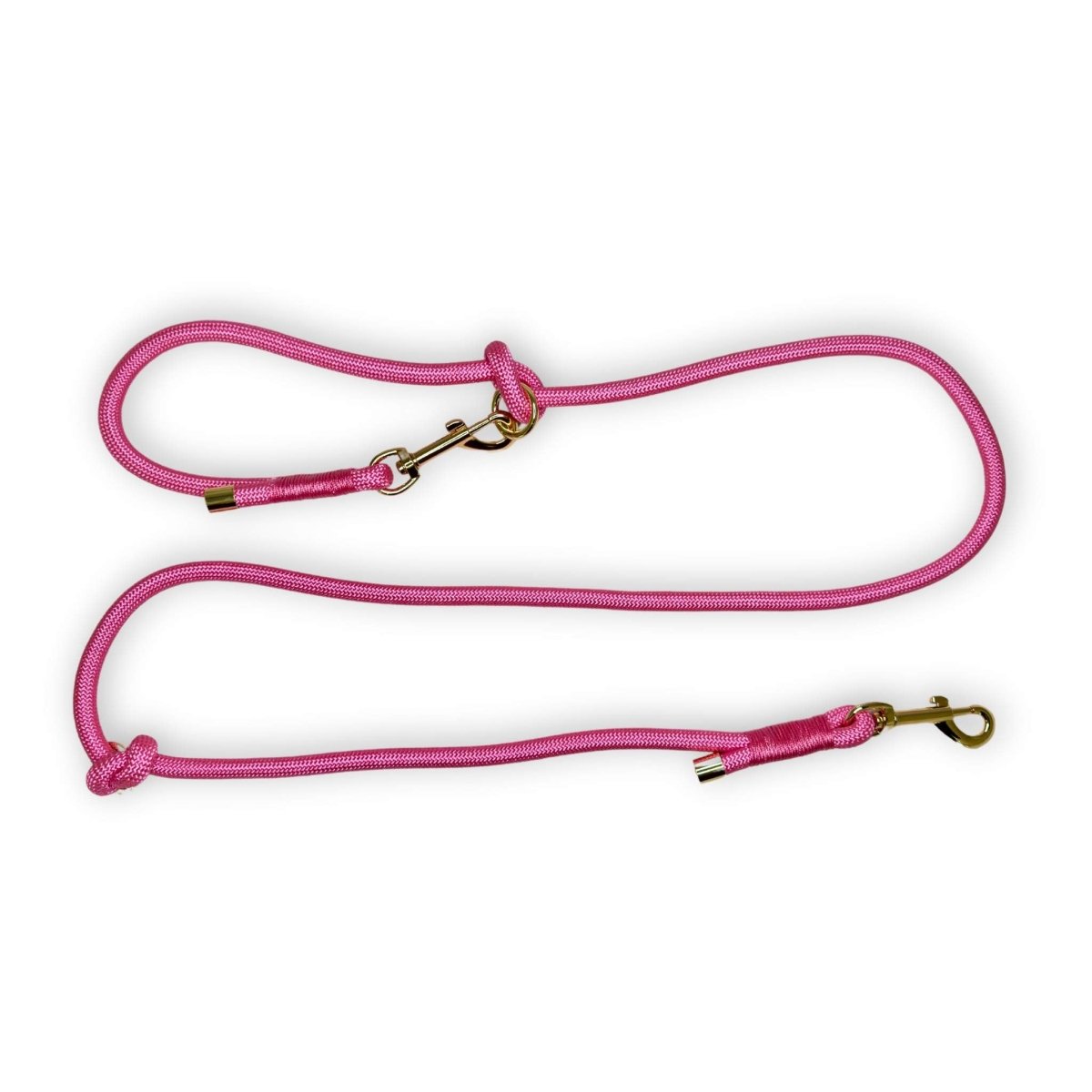 Pink 5ft Rope Lead with Gold Hardware