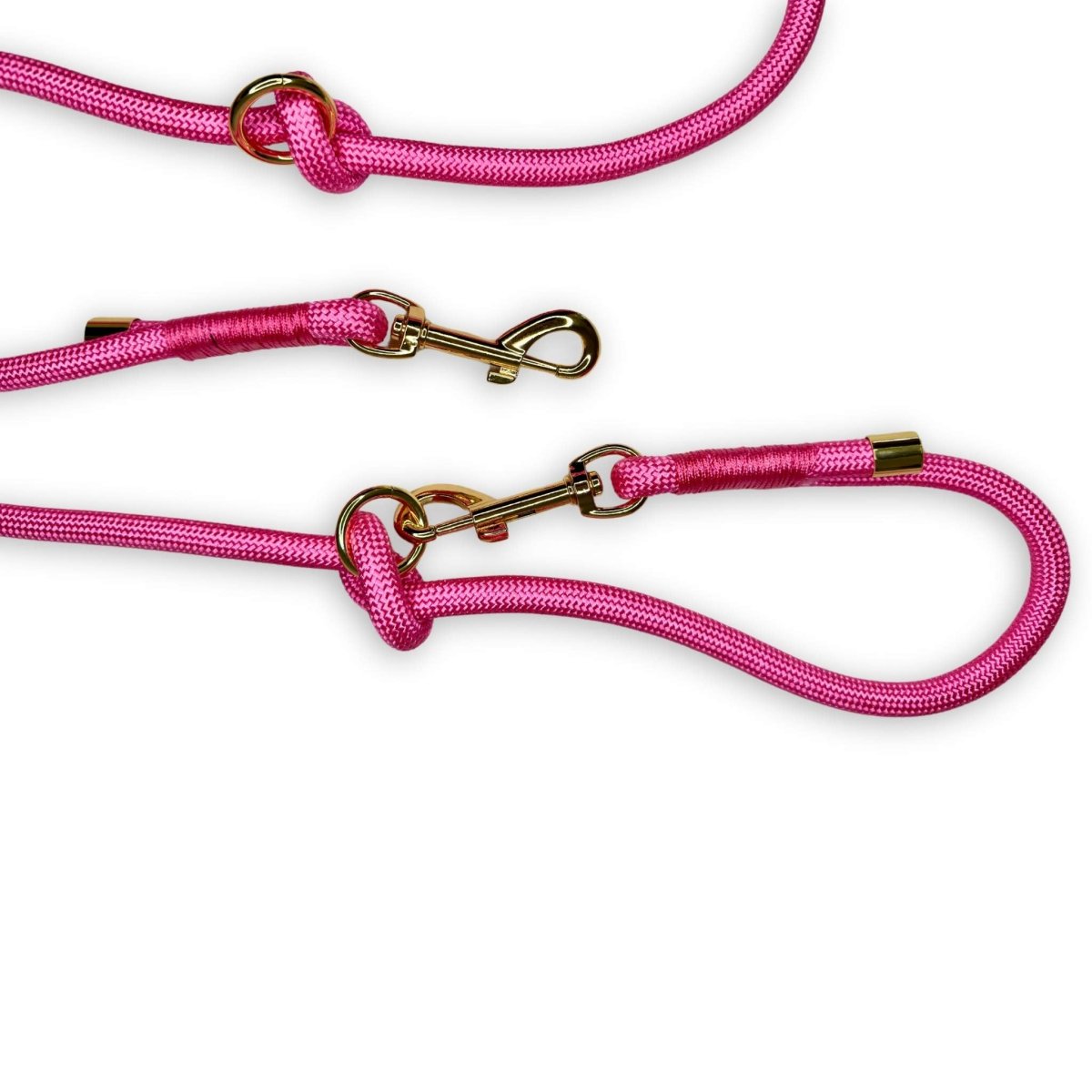 Pink 5ft Rope Lead with Gold Hardware