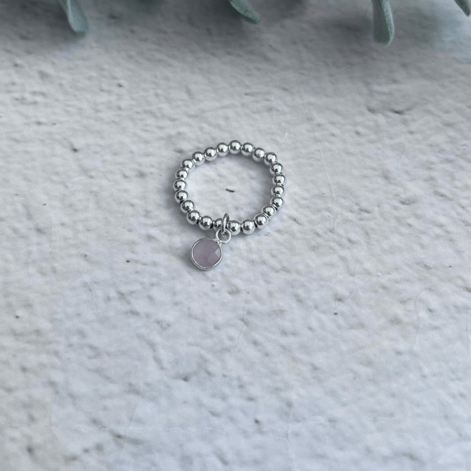 Rose Quartz October Birthstone Ring