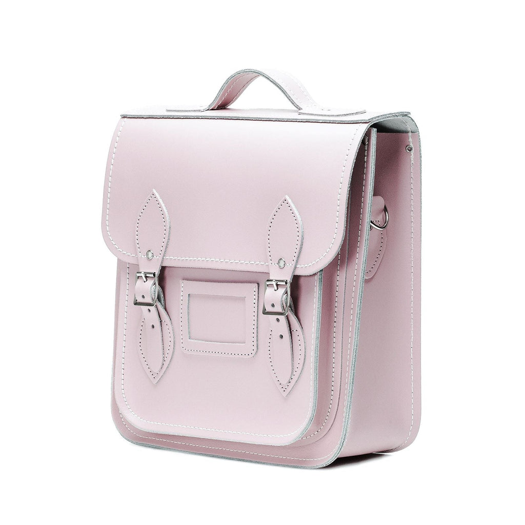 Handmade Leather City Backpack in Rose Quartz