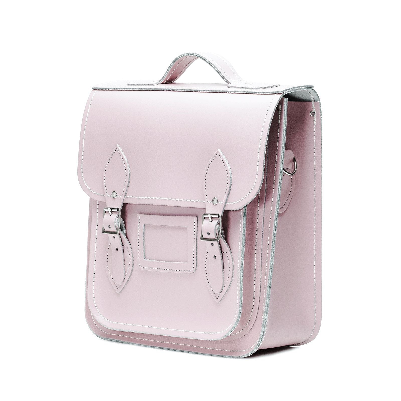 Handmade Leather City Backpack in Rose Quartz