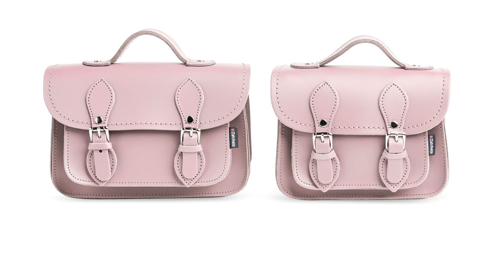Handmade Leather Micro Satchel Rose Quartz