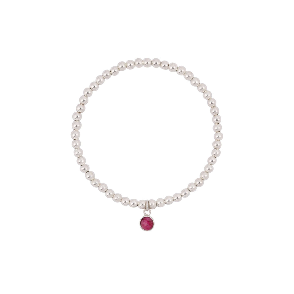 Ruby July Birthstone Bracelet in Gold or Silver