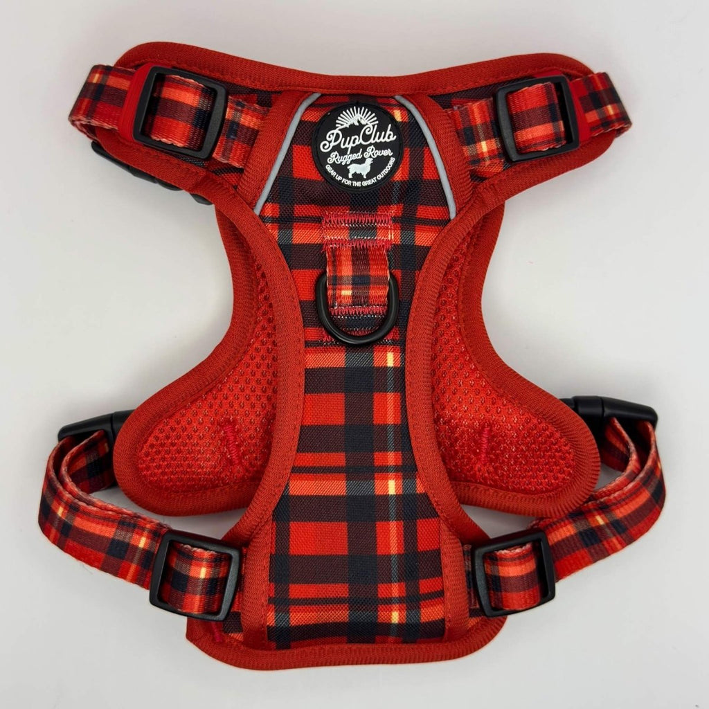 Red Tartan No Pull Dog Harness