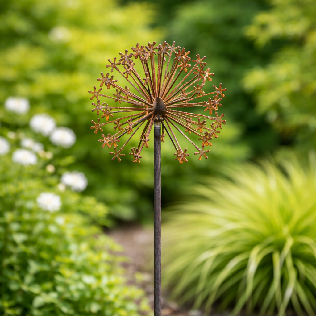 Rusty Metal Allium Flower