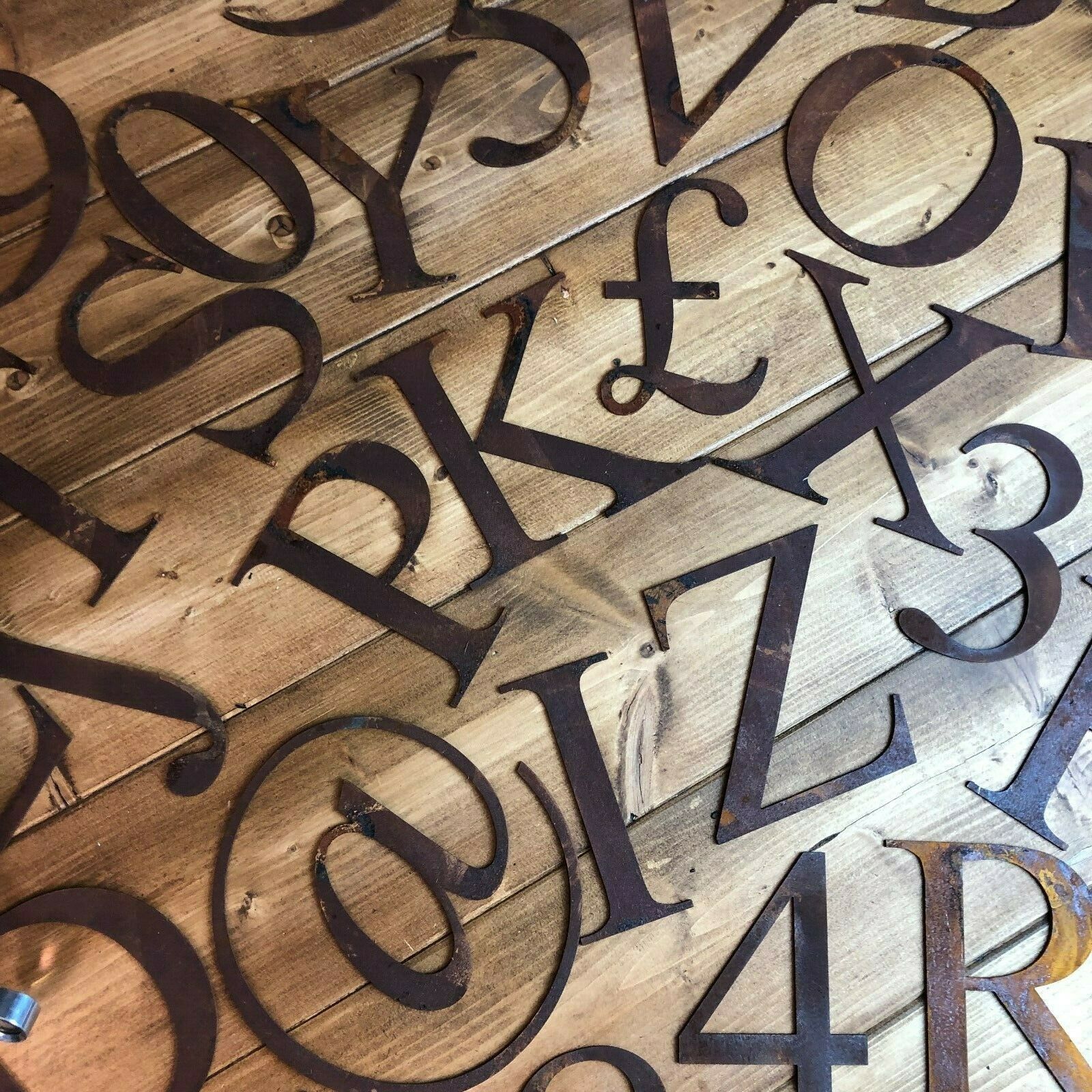 5 Inch Rusty Metal Alphabet Letters and Numbers A-Z 0-9