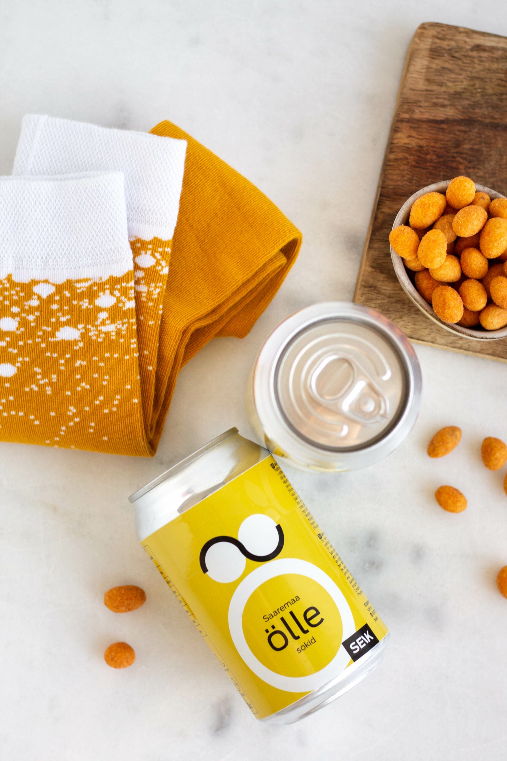 elegant saaremaa beer socks in a sophisticated setting, highlighting the soft cotton blend and refined texture