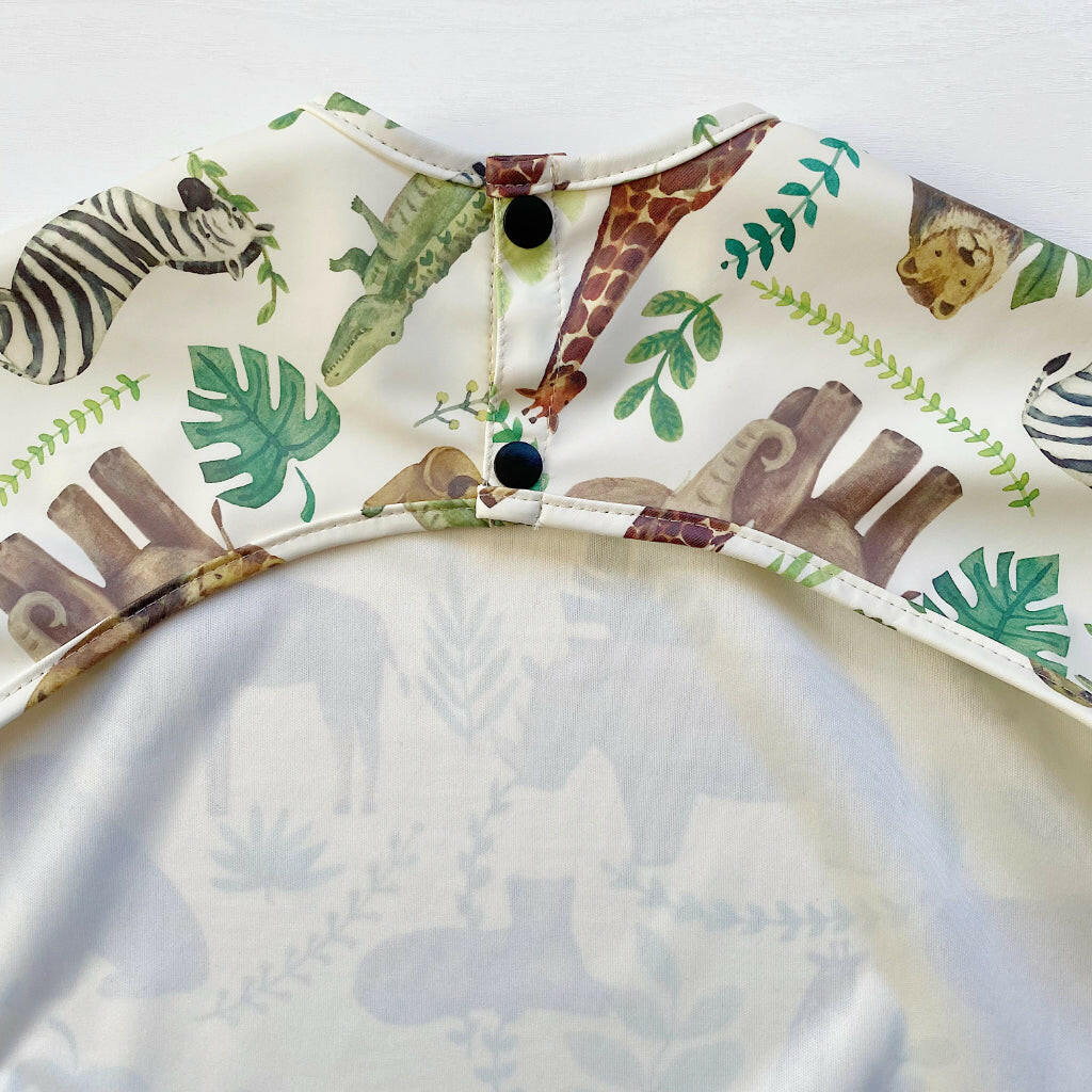 Long Sleeved Baby Bib - Safari Animals