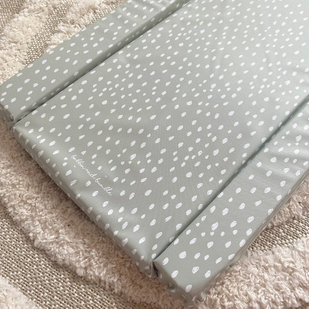 Standard Changing Mat - Sage Green Spots
