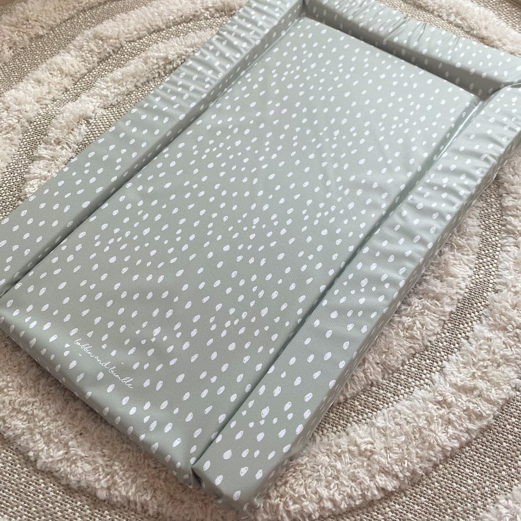 Standard Changing Mat - Sage Green Spots