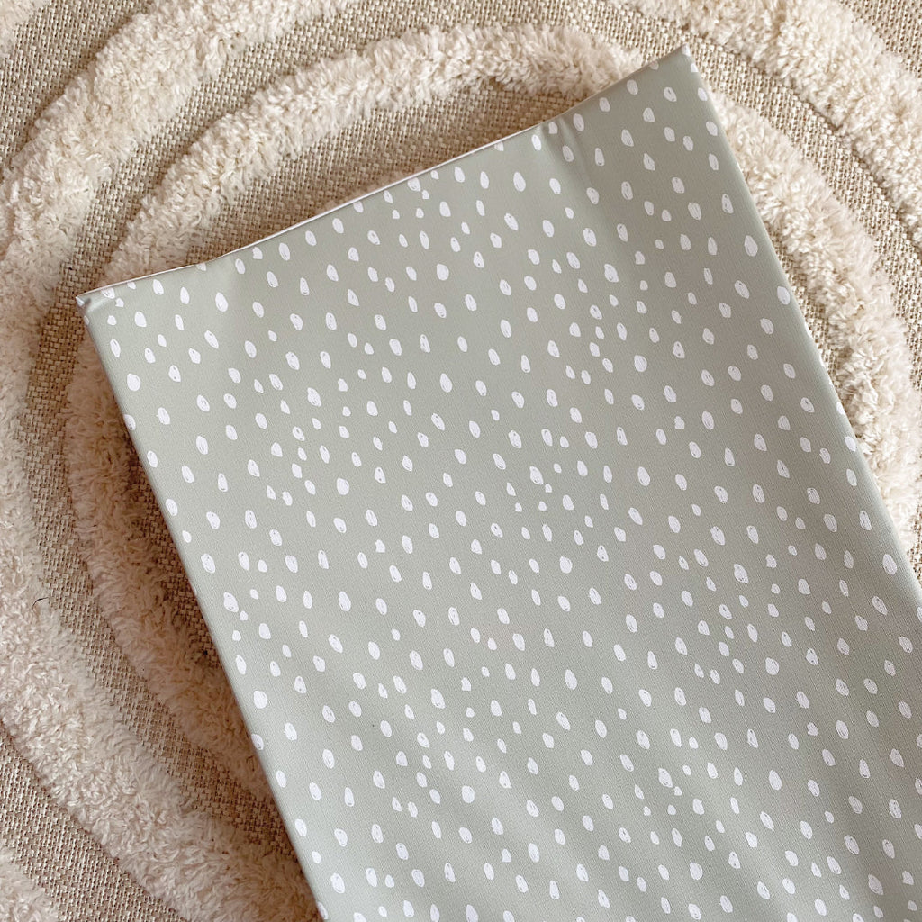 Anti-Roll Wedge Changing Mat - Sage Green Spotty Print