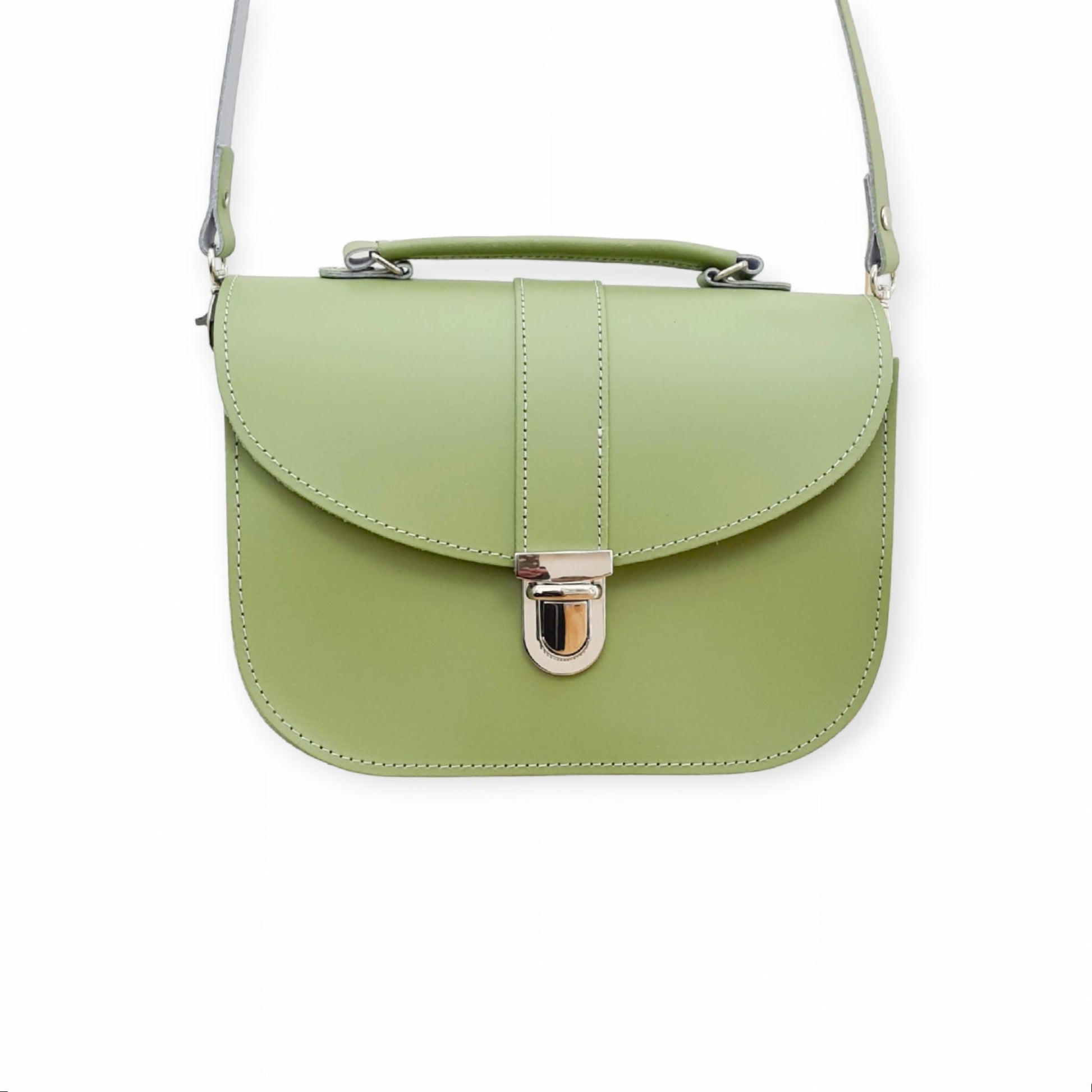 Handmade Leather Bag in Sage Green- Pre-order Jan 2026 Delivery