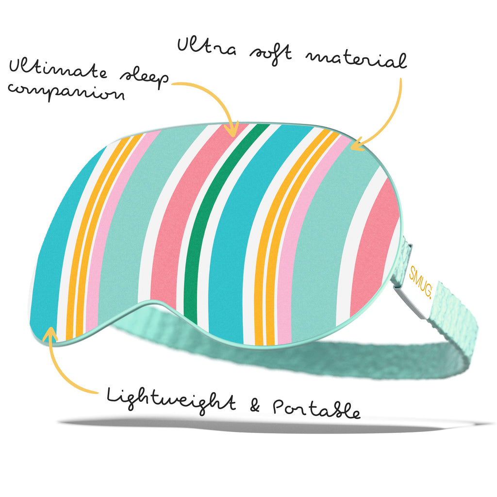 Satin Sleep Mask in Bold Stripe Print