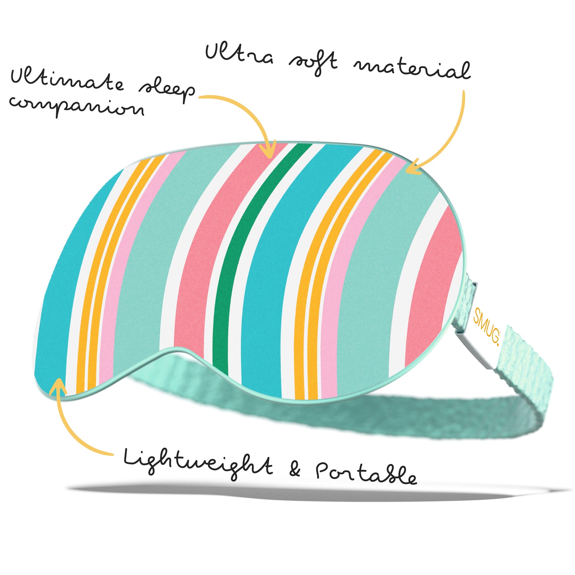 Satin Sleep Mask in Bold Stripe Print