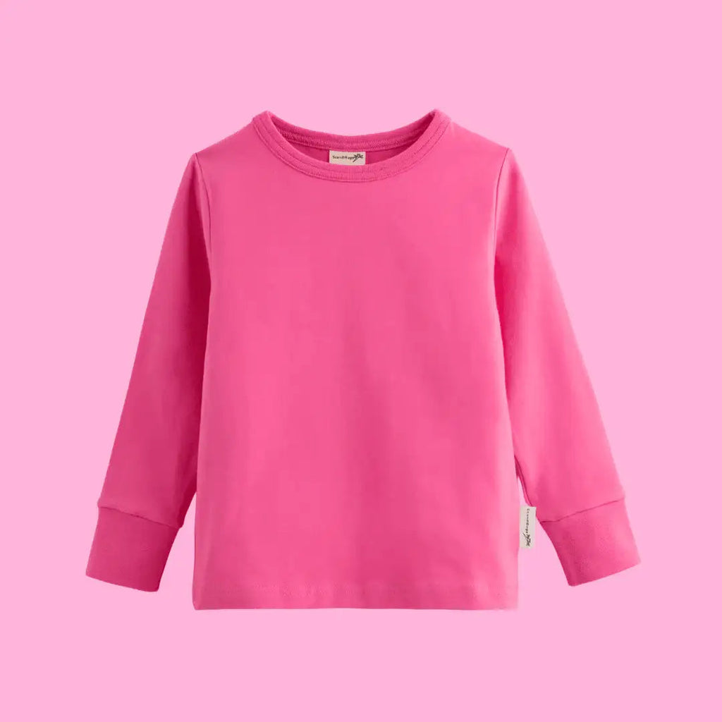 Organic Long Sleeve Top in Bubblegum Pink