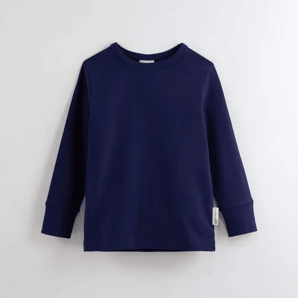 Organic Long Sleeve Top in Deep Sea Navy
