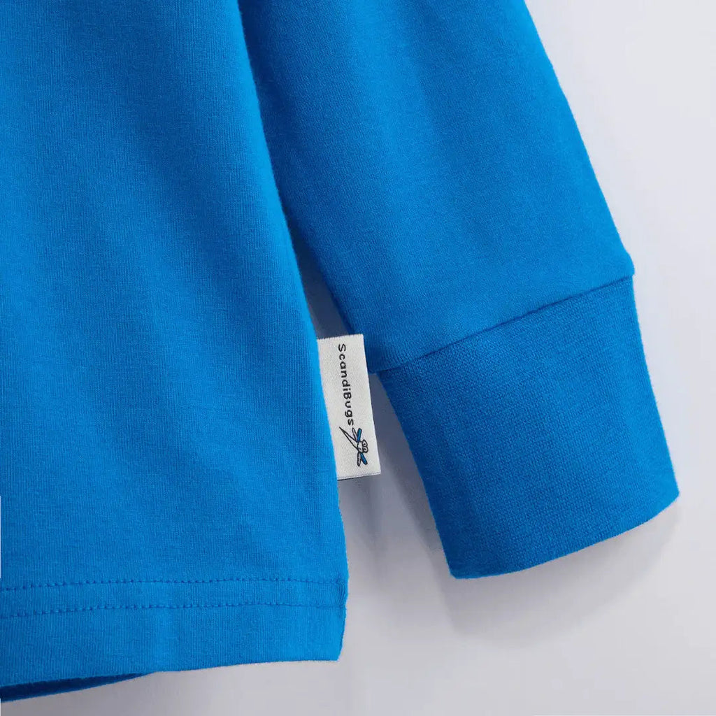 Organic Long Sleeve Top in Peacock Blue
