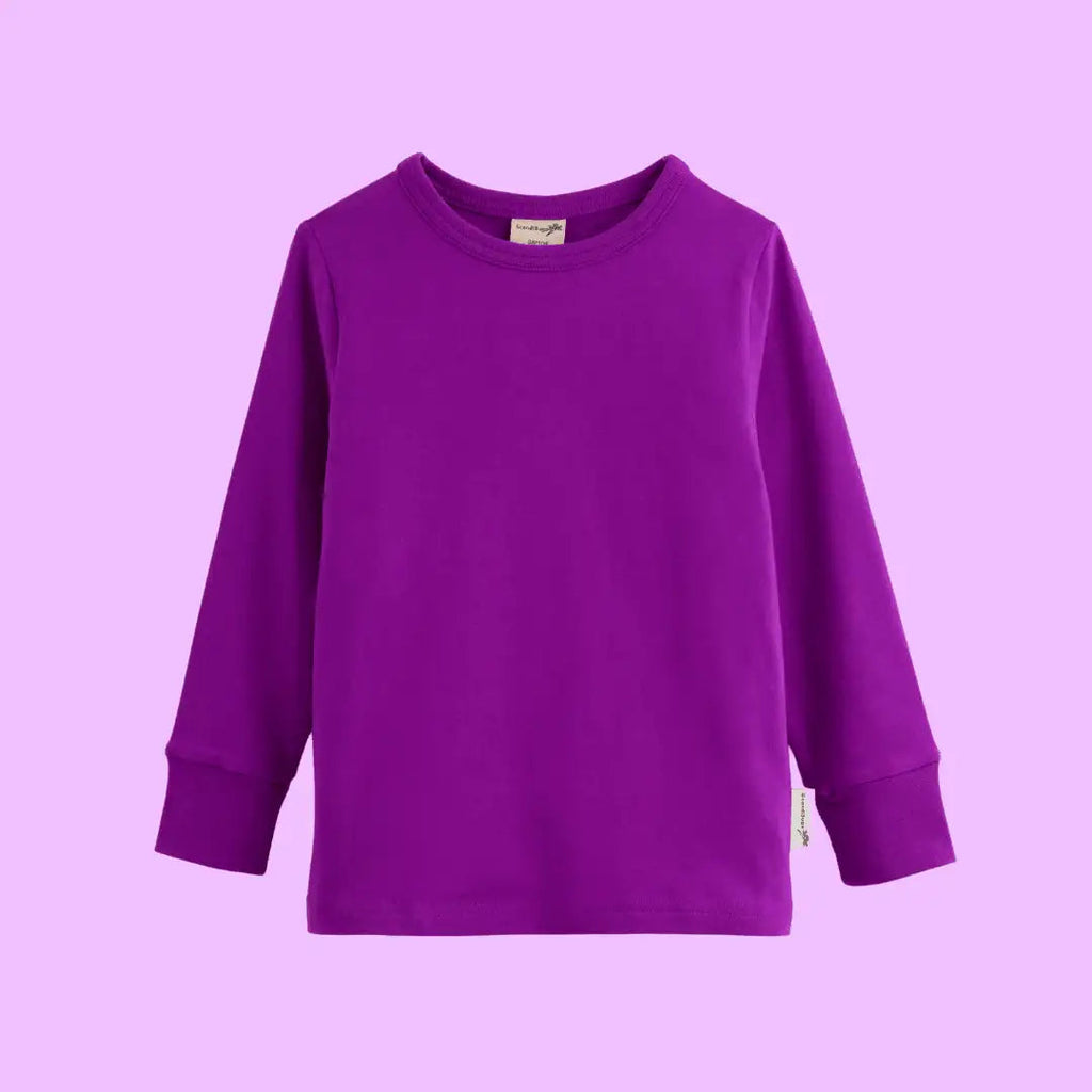 Organic Long Sleeve Top in Perfectly Purple