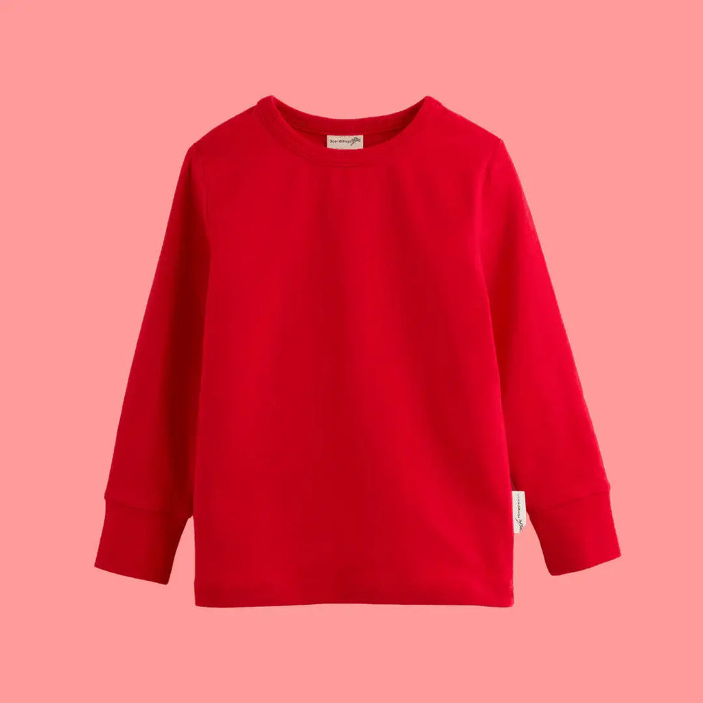 Organic Long Sleeve Top in Roaring Red