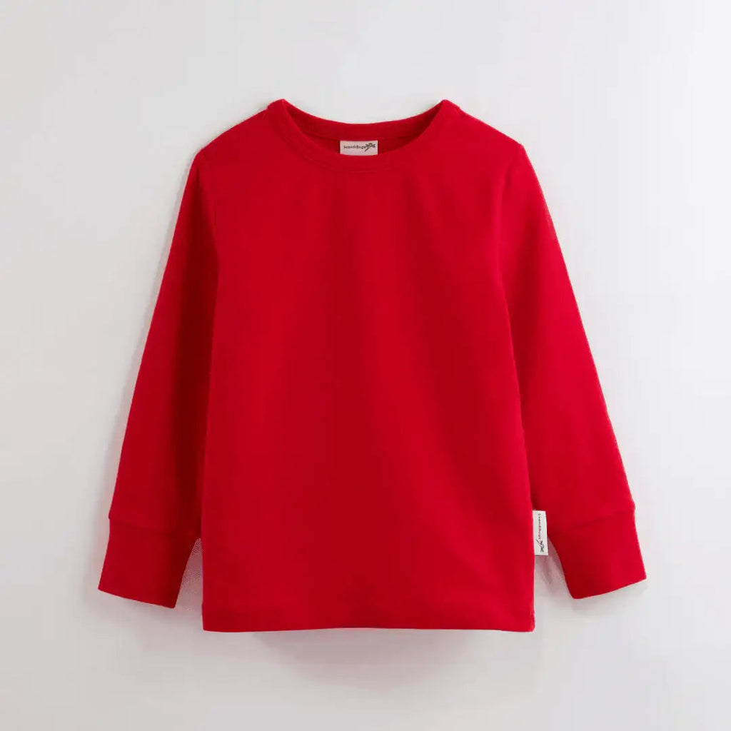 Organic Long Sleeve Top in Roaring Red