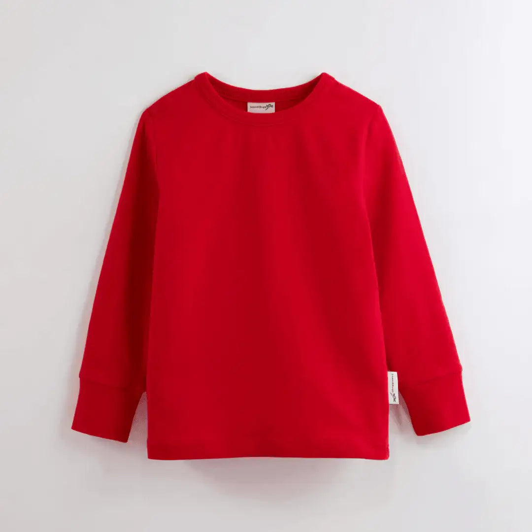 Organic Long Sleeve Top in Roaring Red