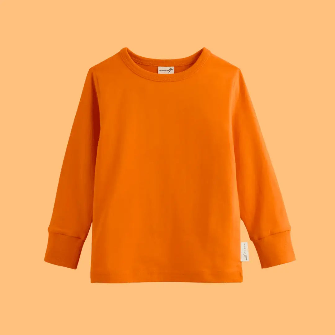 Organic Long Sleeve Top in Tangelo Orange