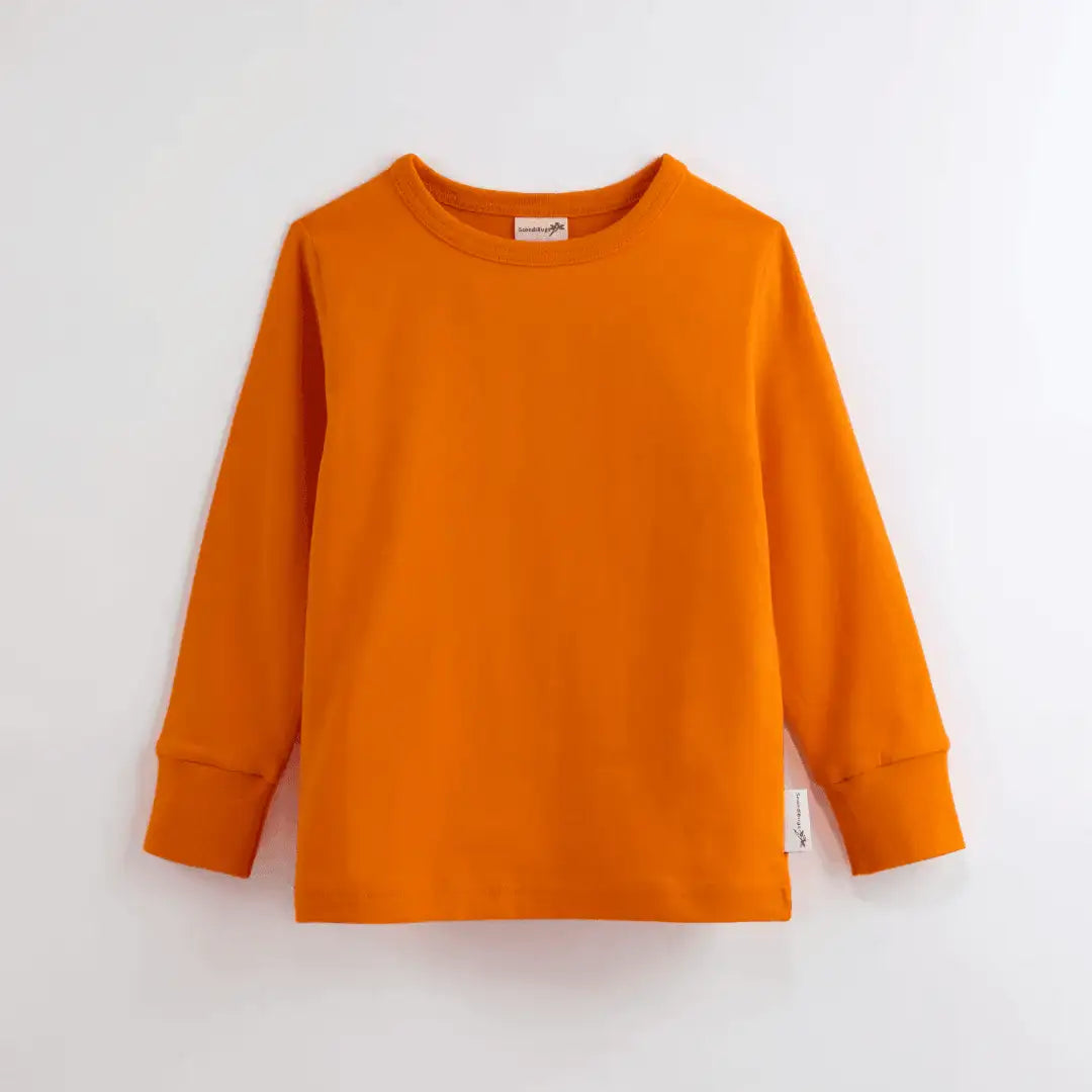 Organic Long Sleeve Top in Tangelo Orange