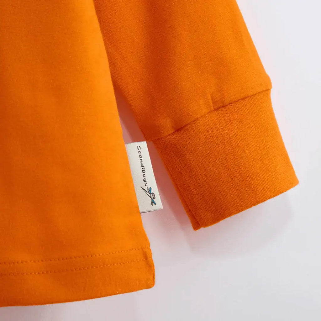 Organic Long Sleeve Top in Tangelo Orange