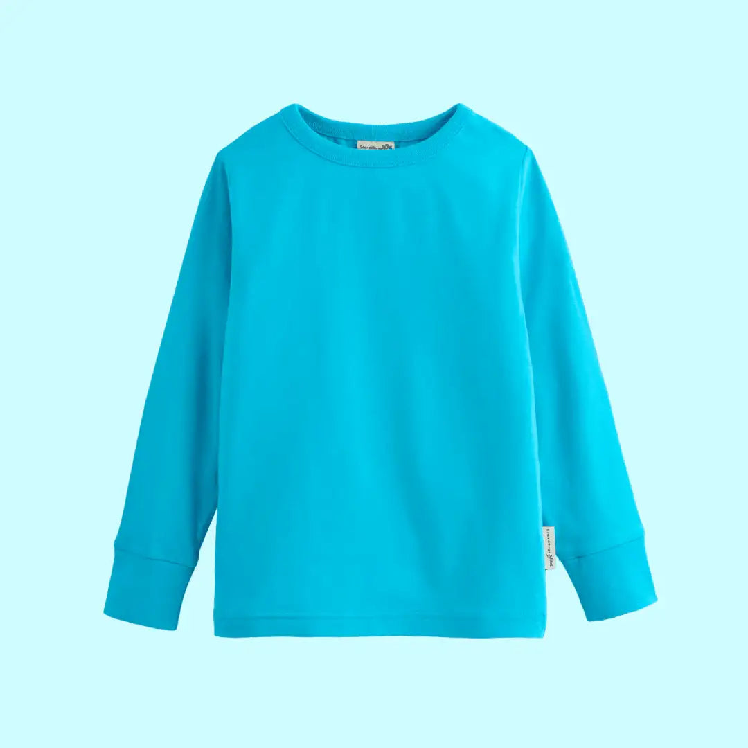Organic Long Sleeve Top in Tempting Turquoise