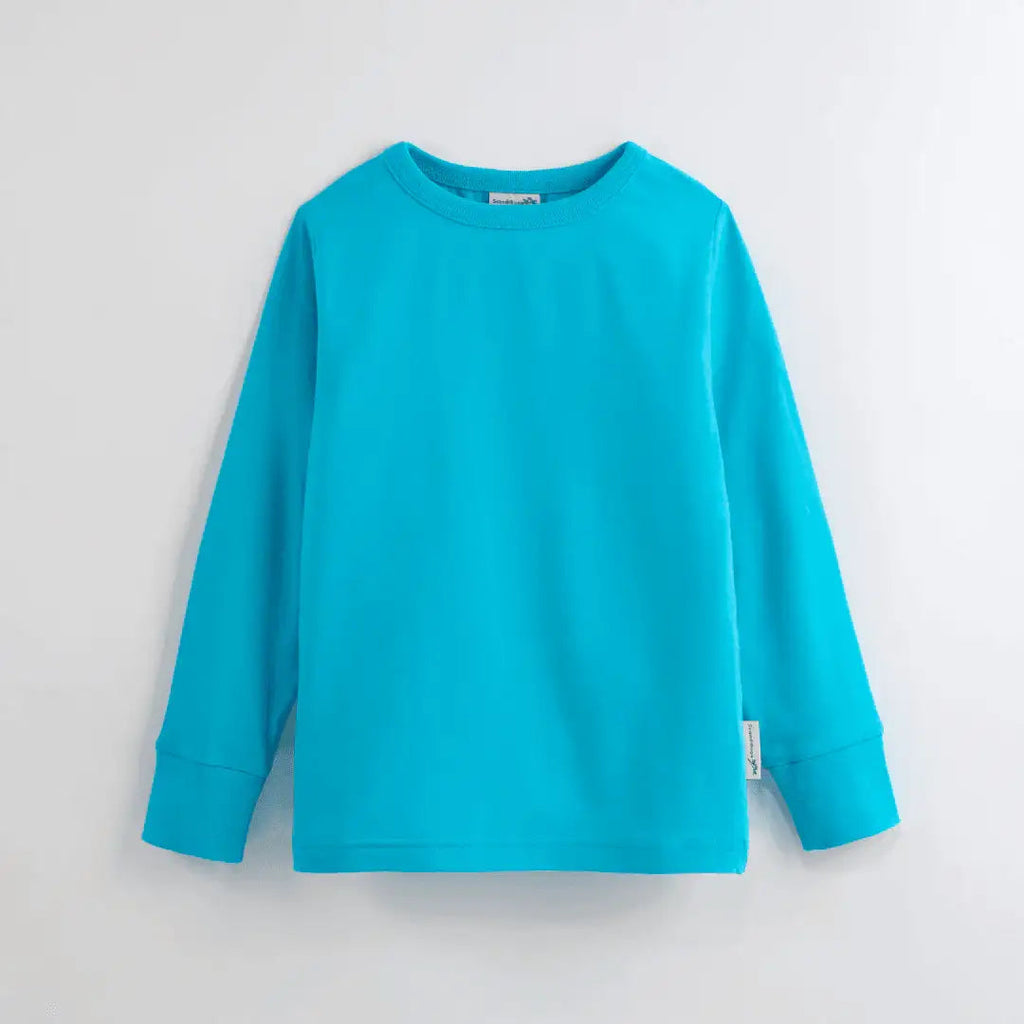 Organic Long Sleeve Top in Tempting Turquoise