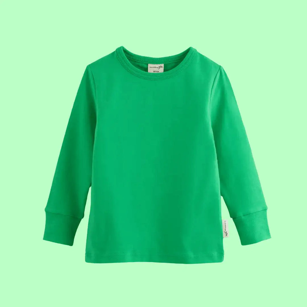 Organic Long Sleeve Top in Tropical Green