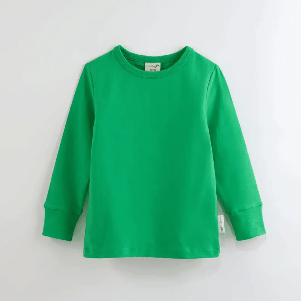 Organic Long Sleeve Top in Tropical Green