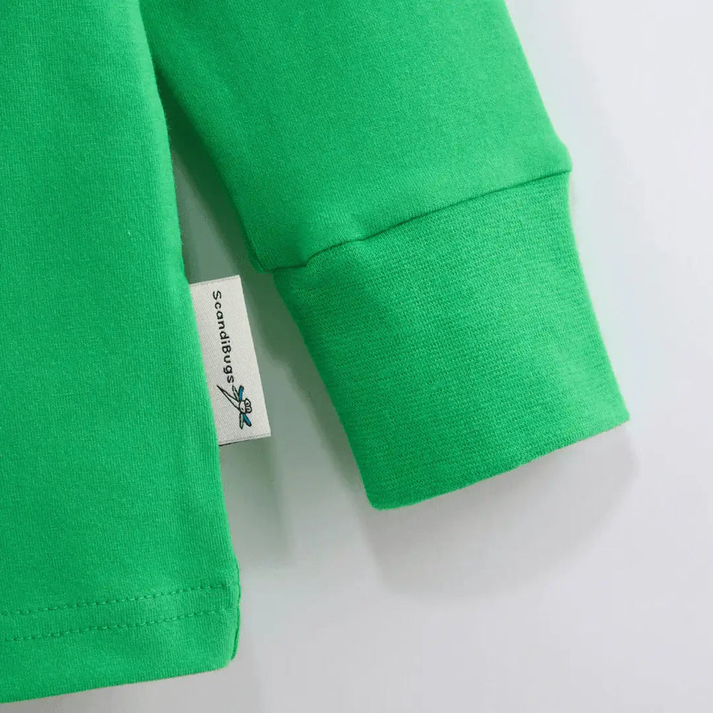 Organic Long Sleeve Top in Tropical Green