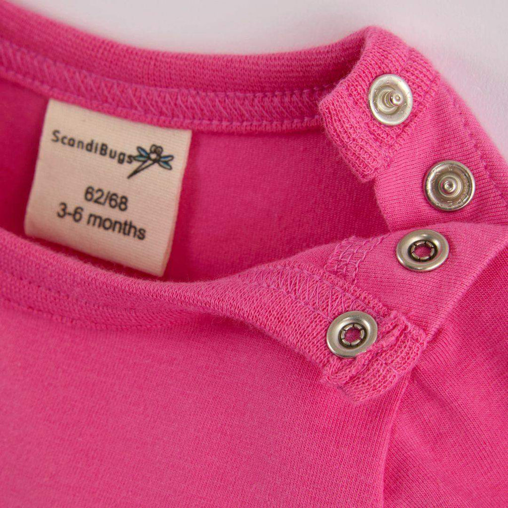 Organic Long Sleeve Vest in Bubblegum Pink