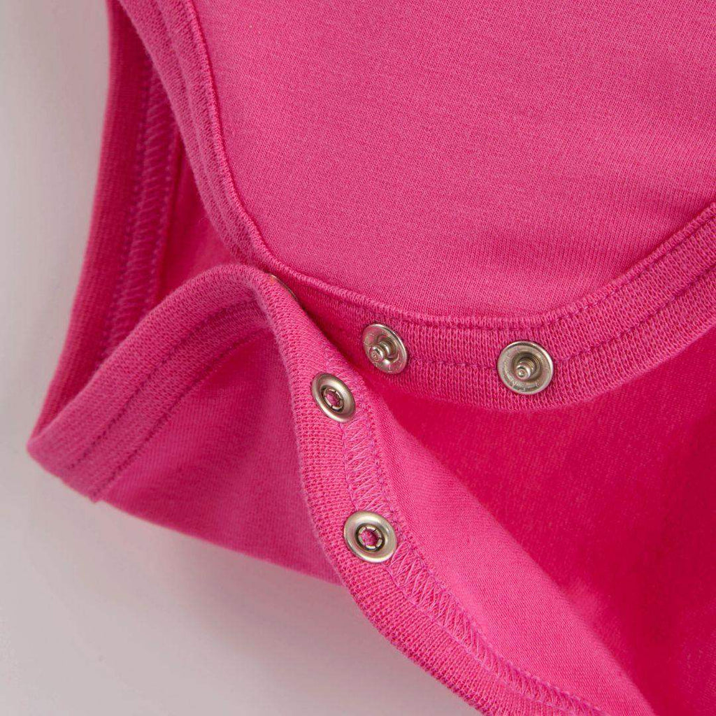 Organic Long Sleeve Vest in Bubblegum Pink