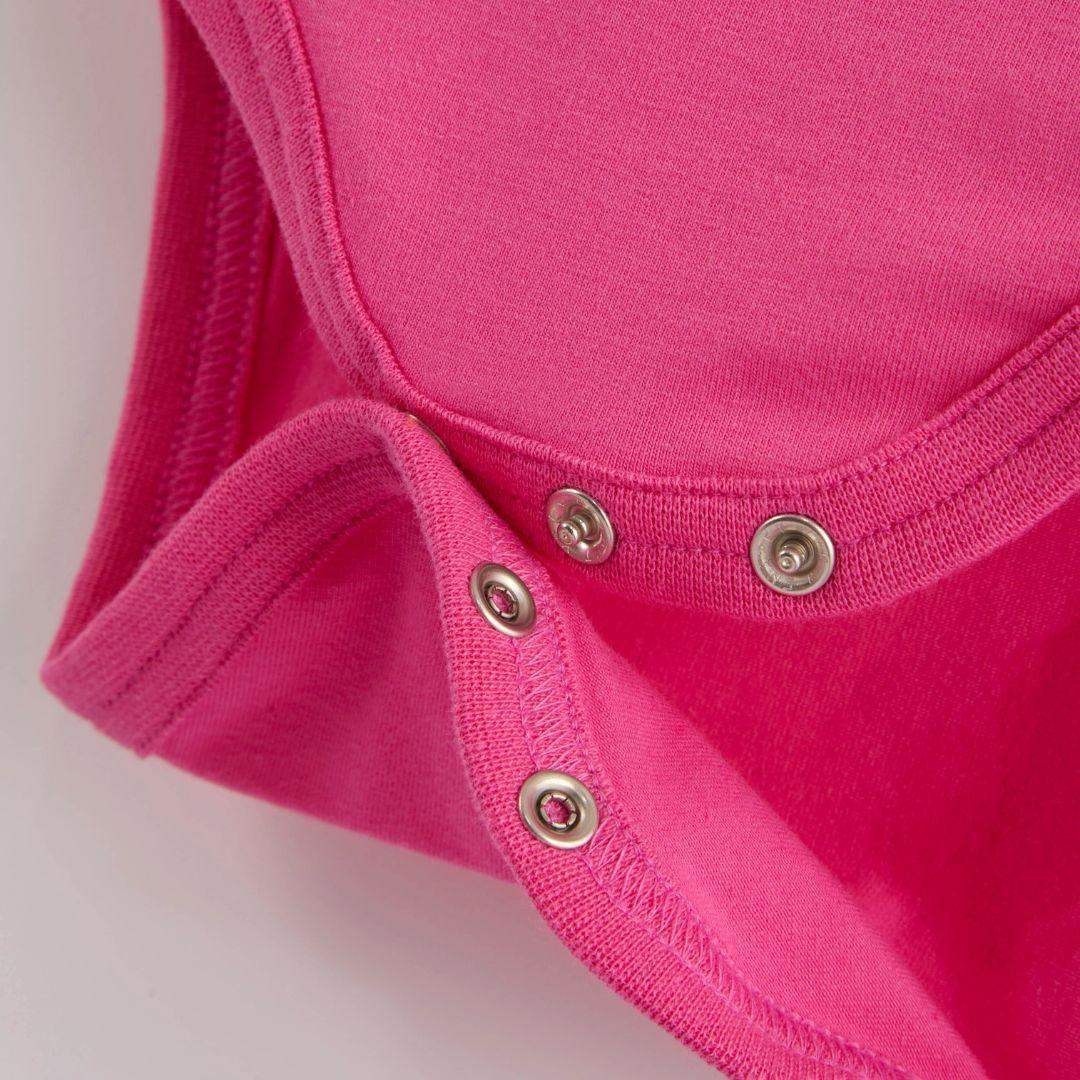 Organic Long Sleeve Vest in Bubblegum Pink