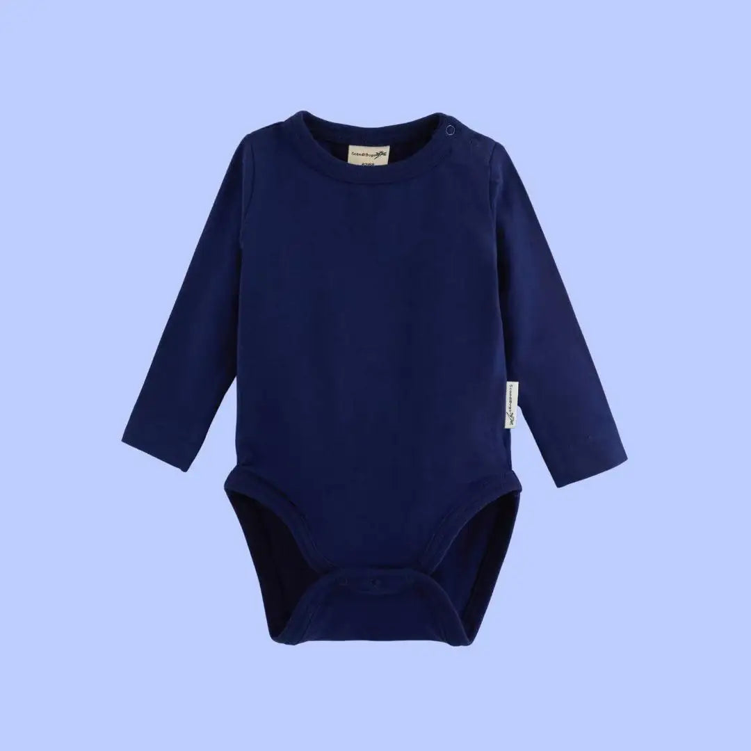 Organic Long Sleeve Vest in Deep Sea Navy