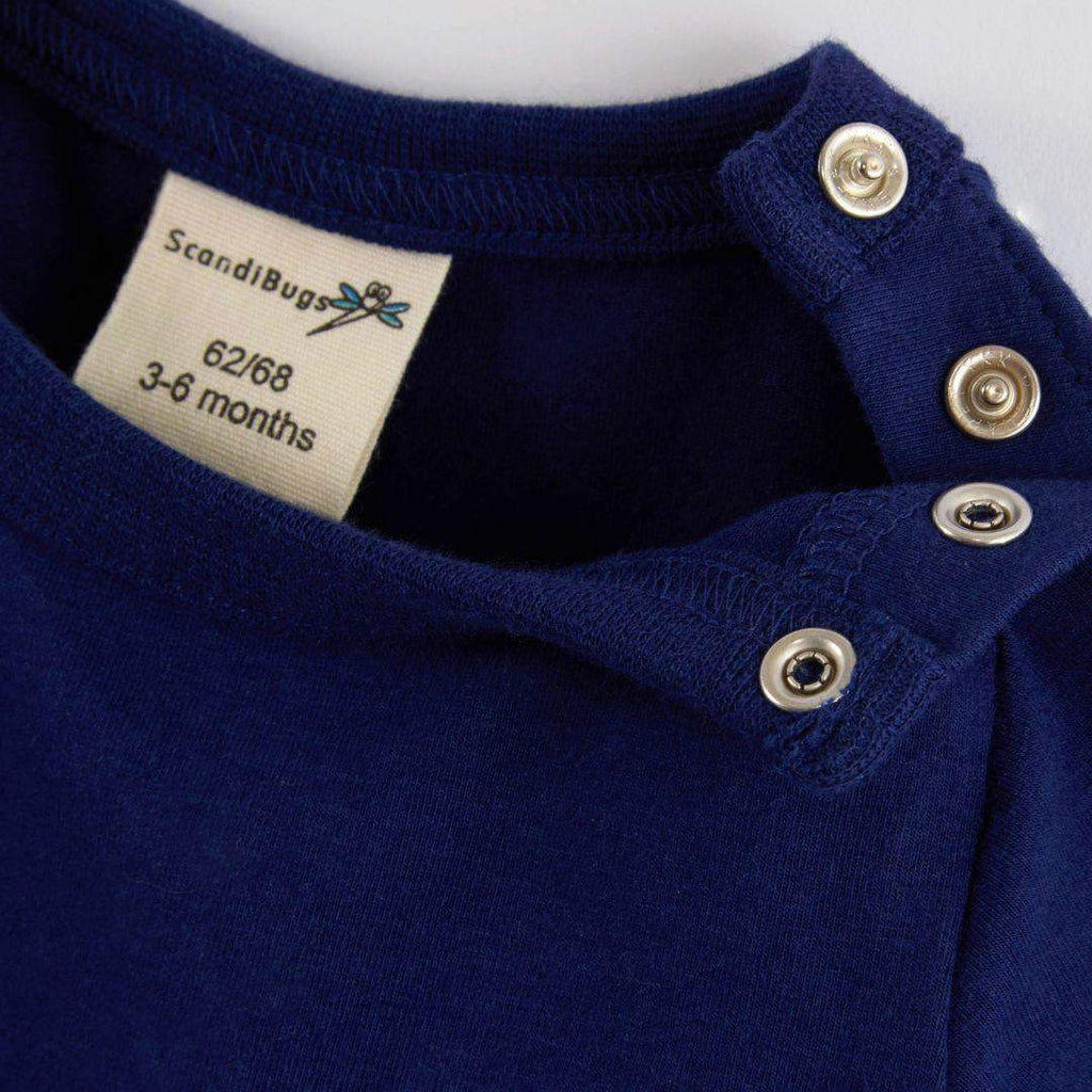 Organic Long Sleeve Vest in Deep Sea Navy