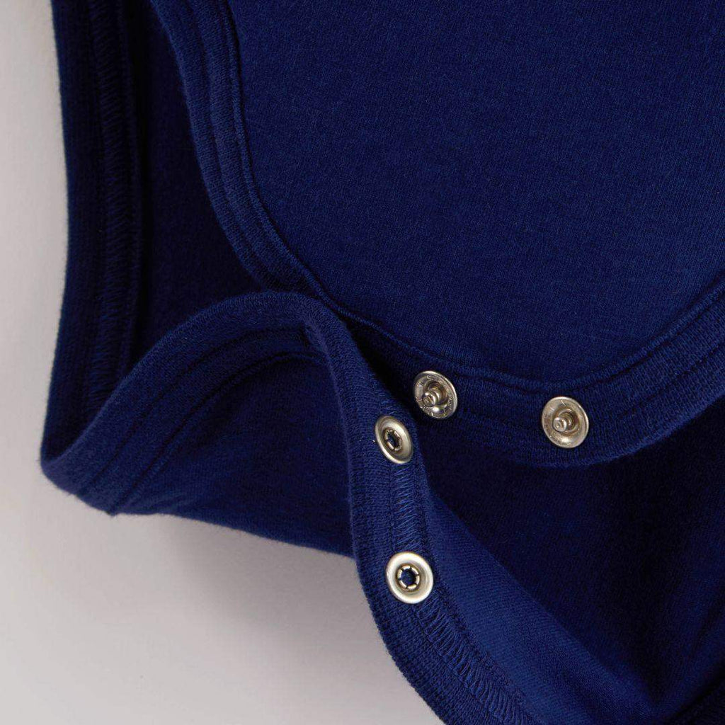 Organic Long Sleeve Vest in Deep Sea Navy