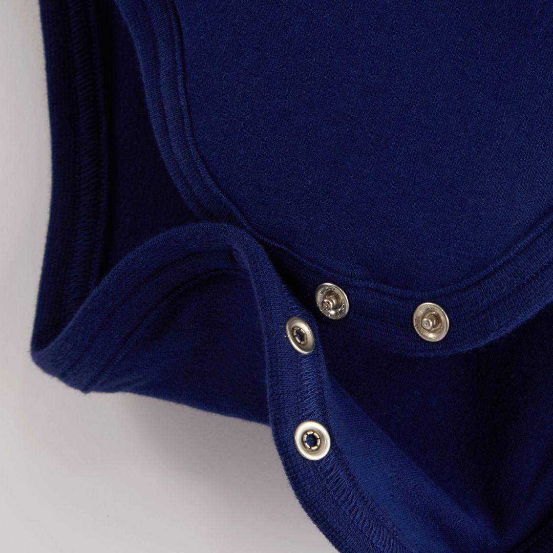 Organic Long Sleeve Vest in Deep Sea Navy