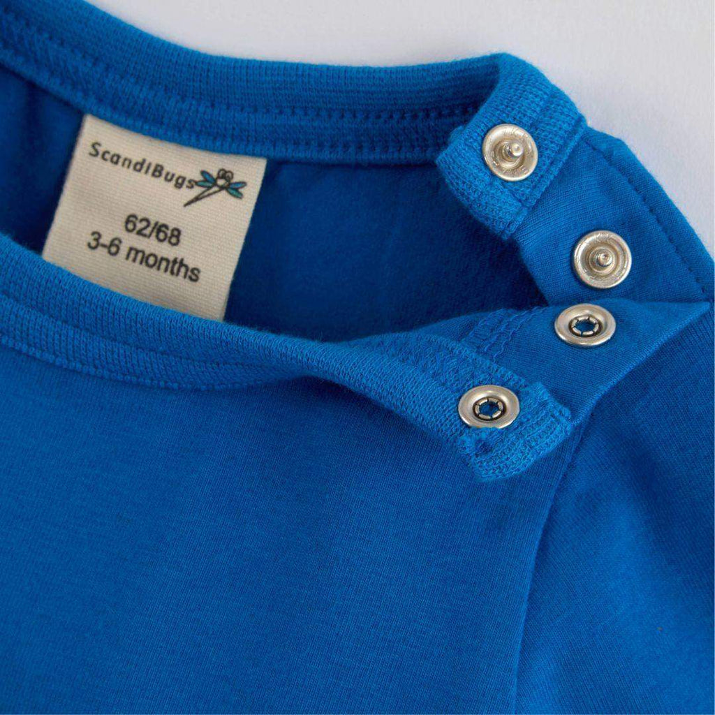 Organic Long Sleeve Vest in Peacock Blue