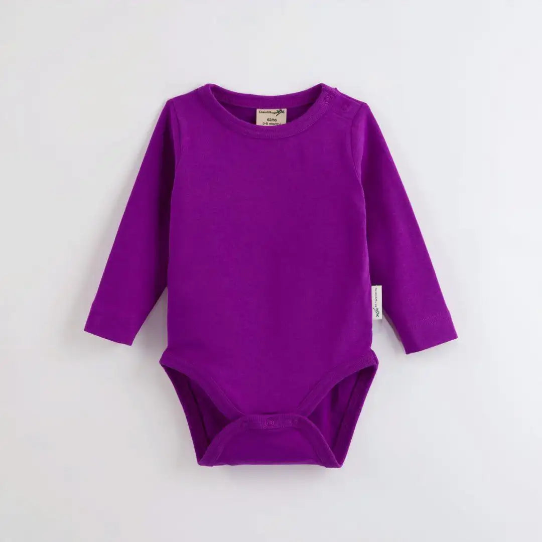 Organic Long Sleeve Vest in Perfectly Purple