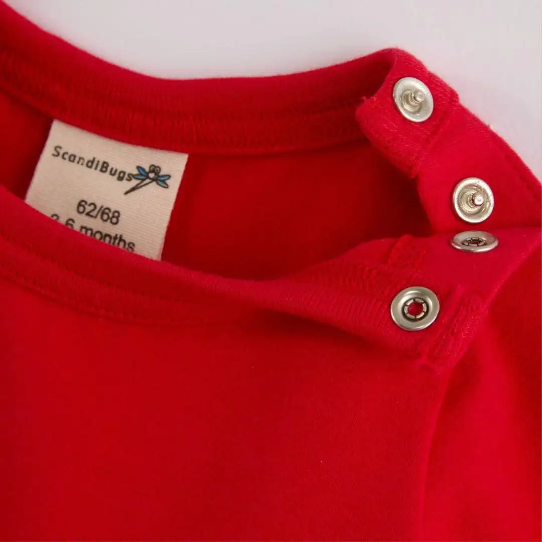 Organic Long Sleeve Vest in Roaring Red