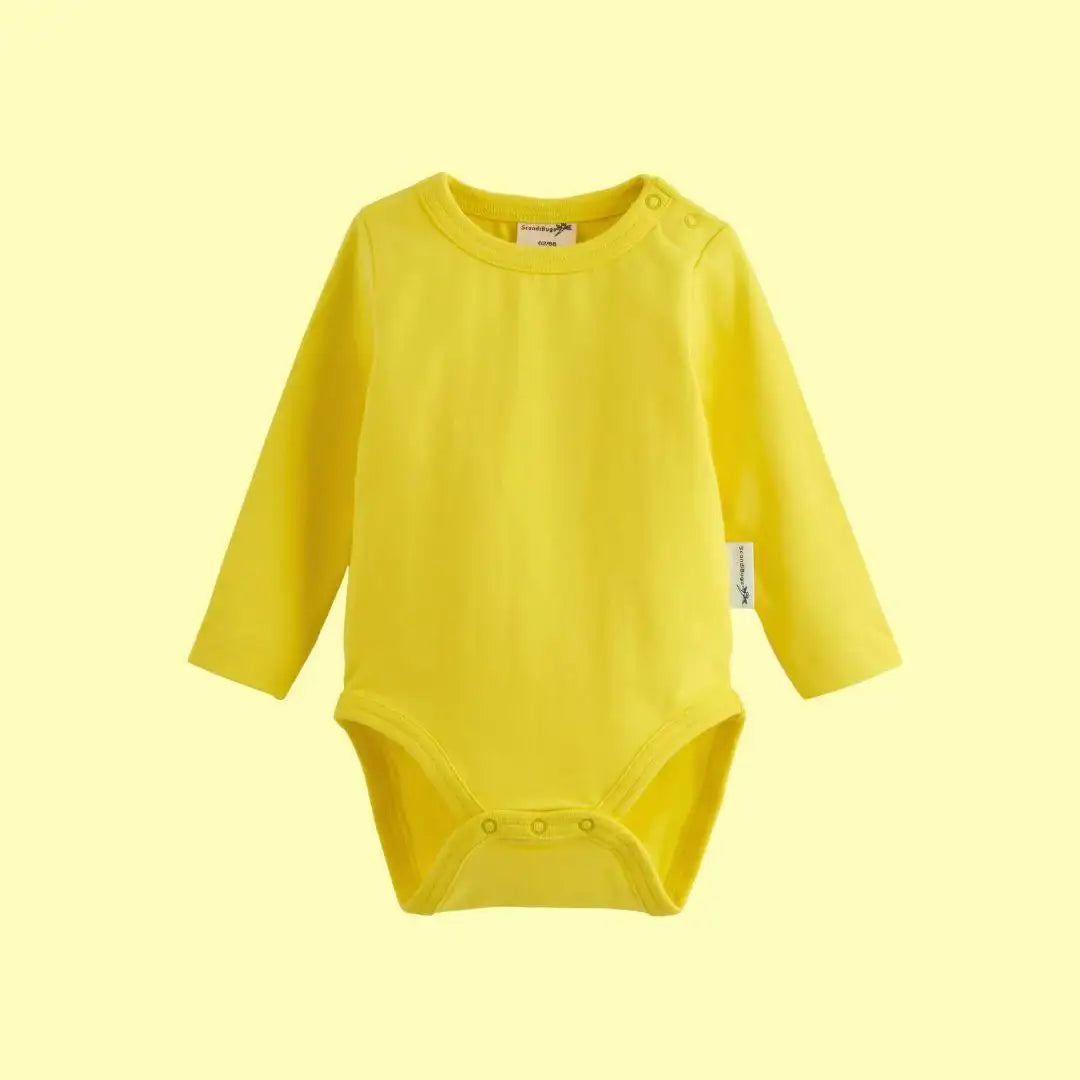 Organic Long Sleeve Vest in Sunshine Yellow