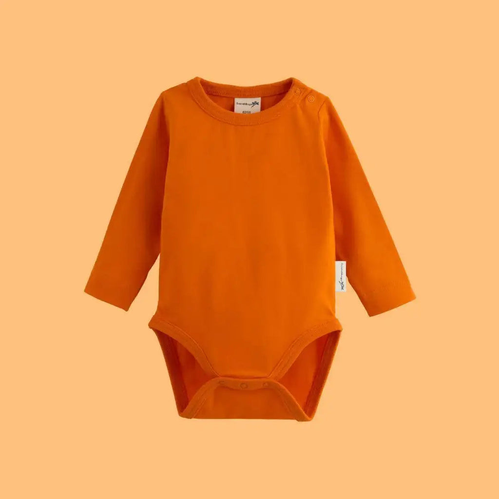 Organic Long Sleeve Vest in Tangelo Orange