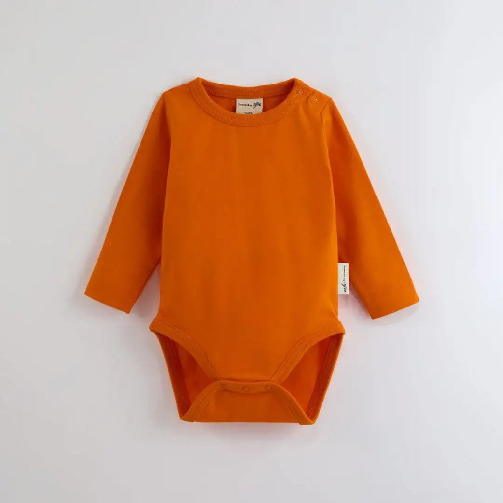 Organic Long Sleeve Vest in Tangelo Orange