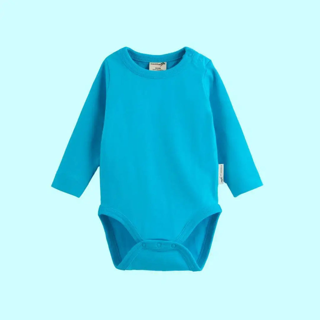 Organic Long Sleeve Vest in Tempting Turquoise