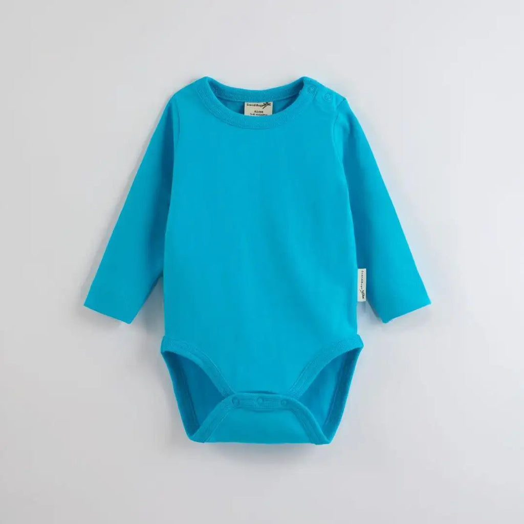 Organic Long Sleeve Vest in Tempting Turquoise